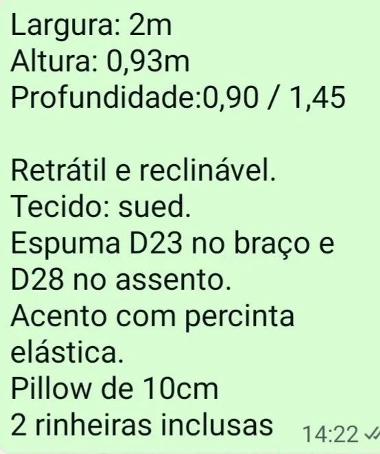 Sofá  retrátil  Toronto 2m - Foto 2