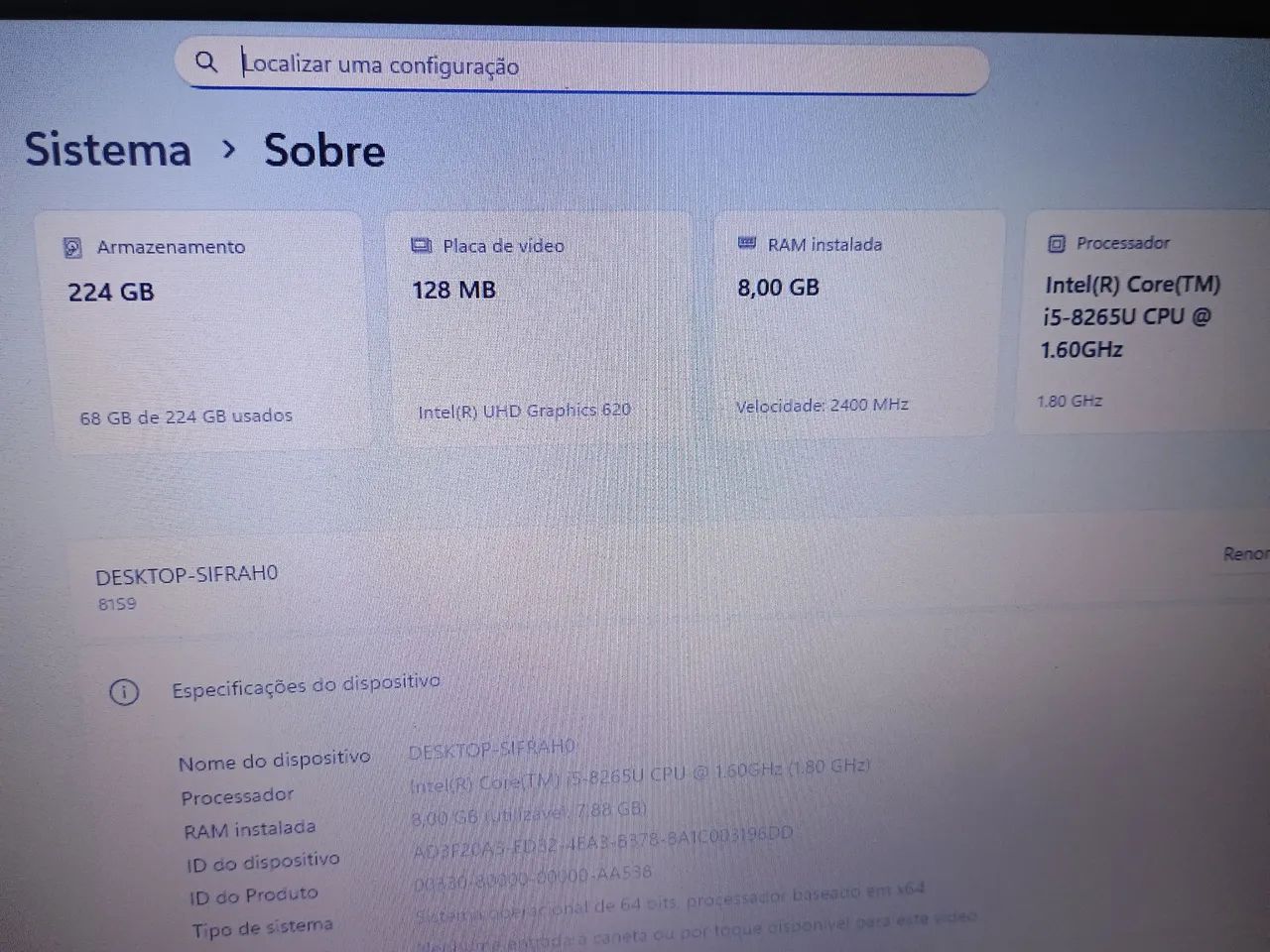 Notebook * Lenovo*  i5 8° Ger. (Leia e veja as fotos) - Foto 4