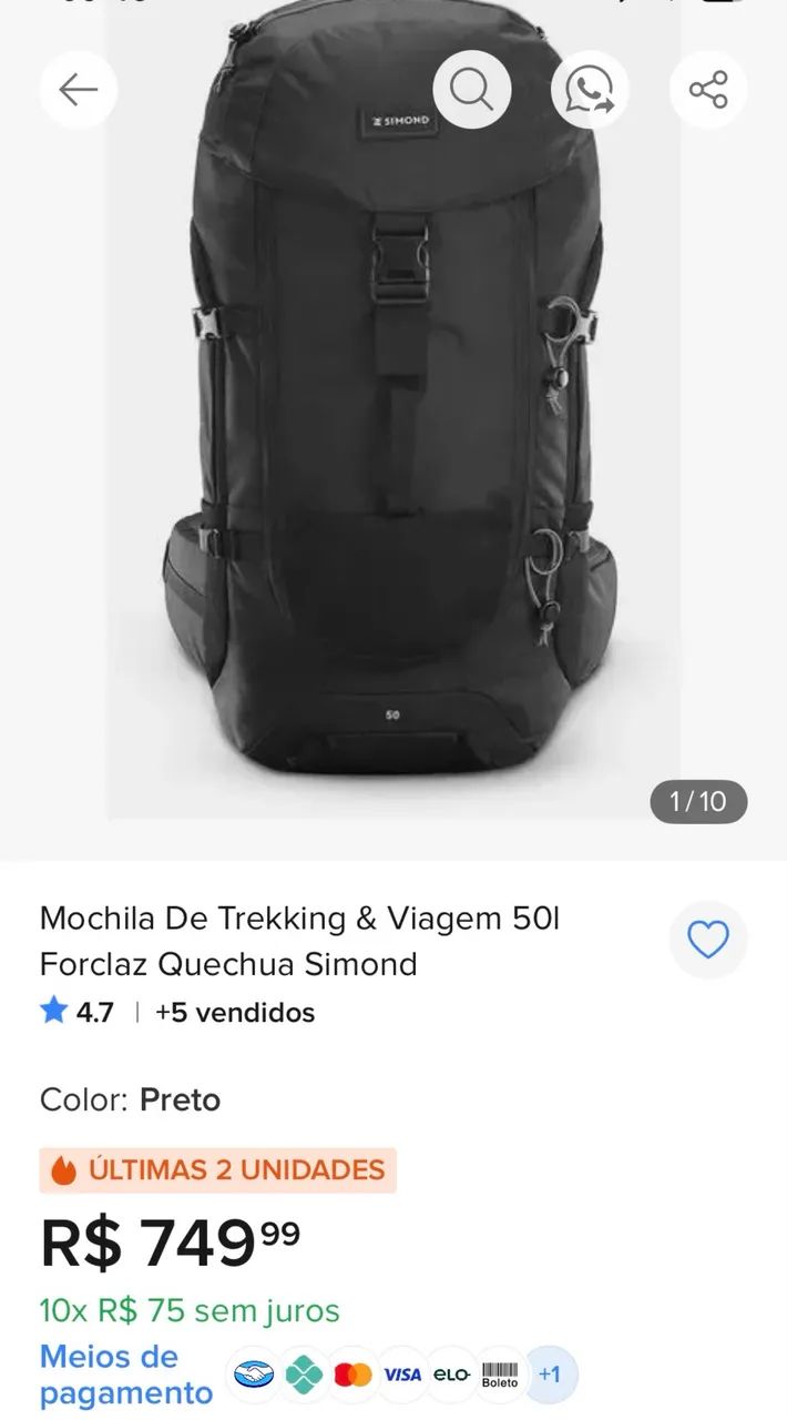 Mochila De Trekking & Viagem 50l - Foto 5