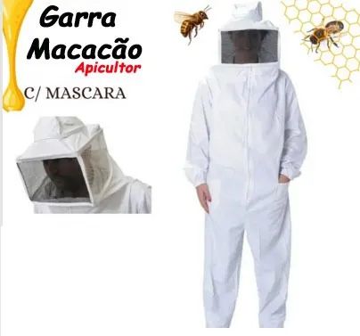 Macacão Apicultor c/ Máscara Reforçado Para Tirar Mel De Abelhas