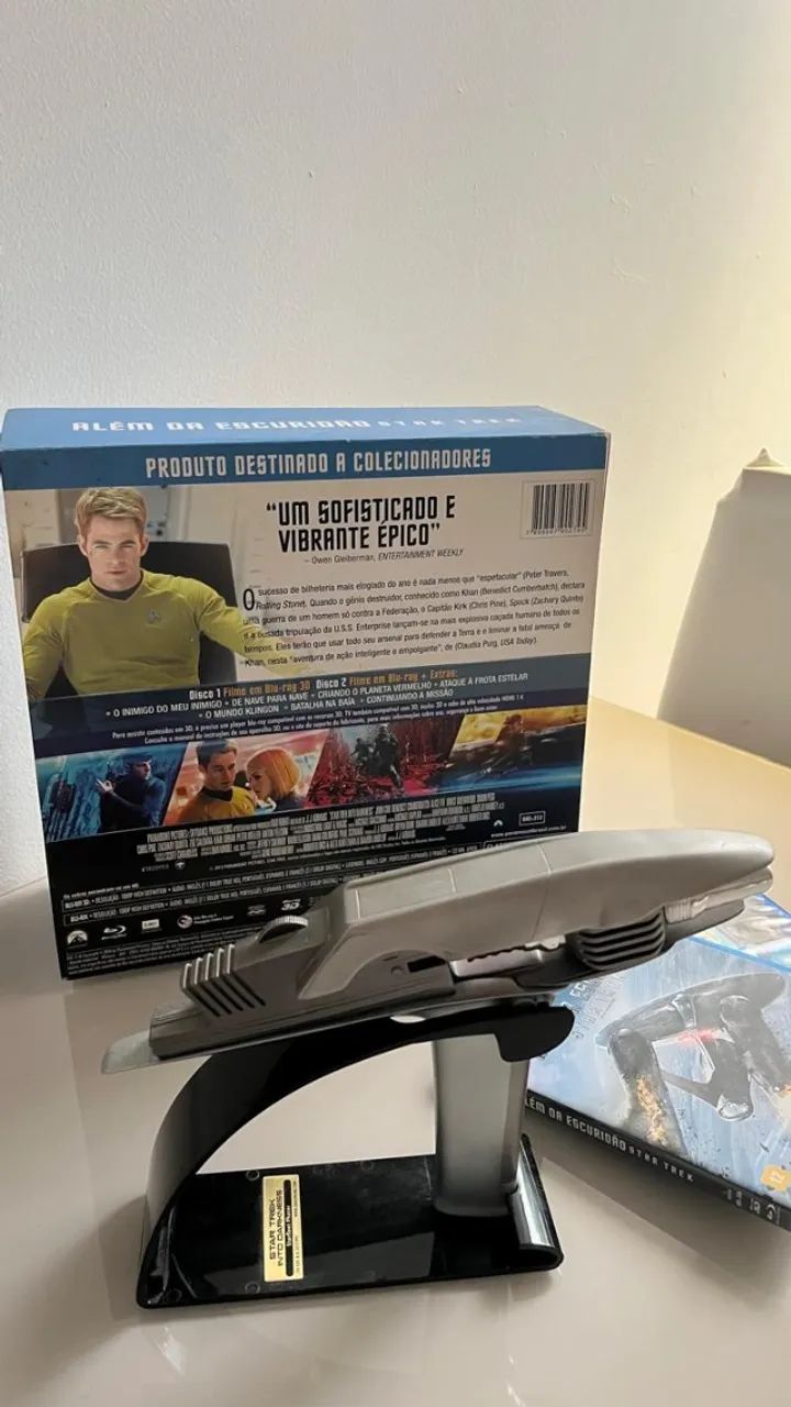 Phaser Star Trek Into Darkness Original + Base + Blu-ray Edição Colecionador - Foto 3