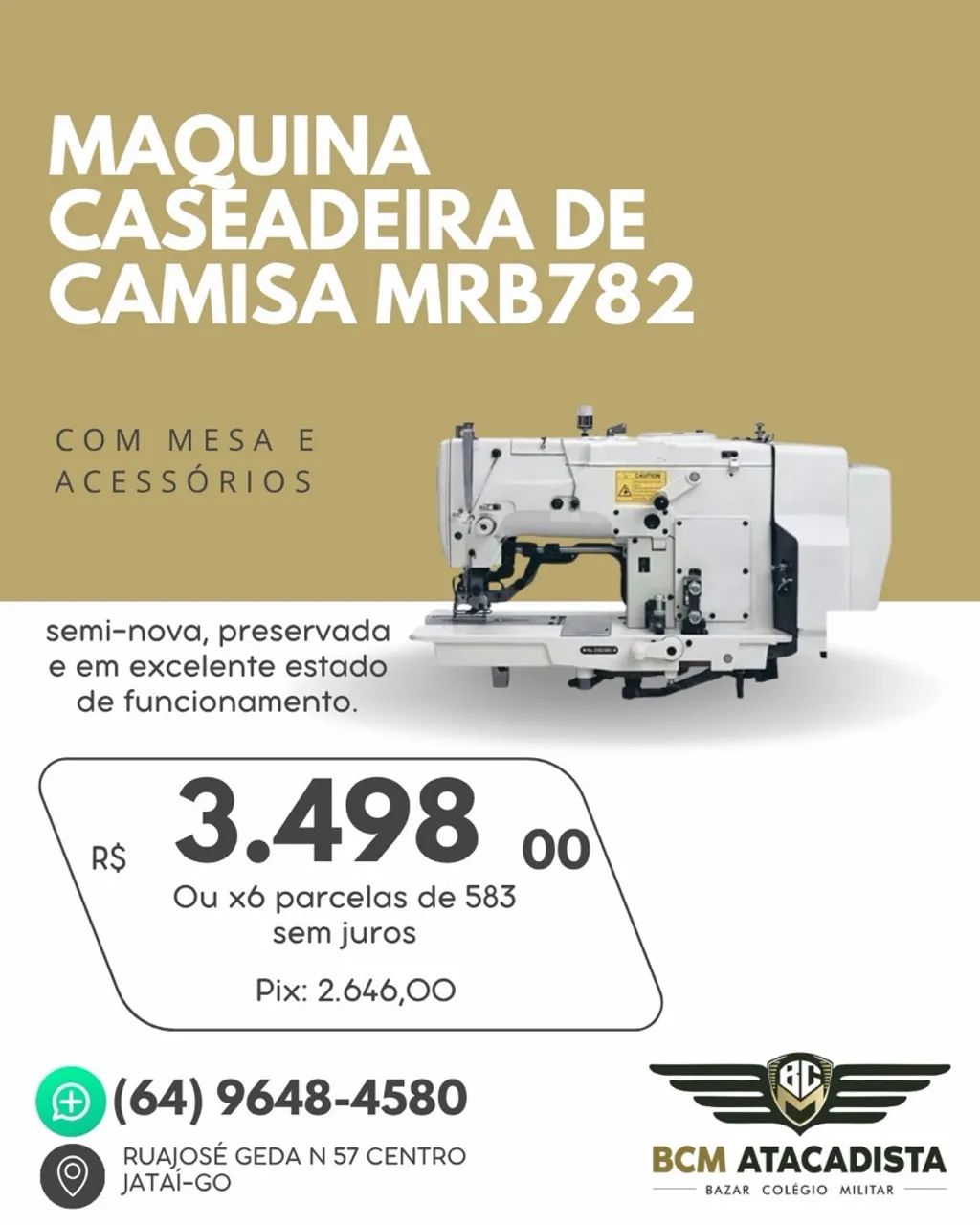 Maquina de Costura Caseadeira 