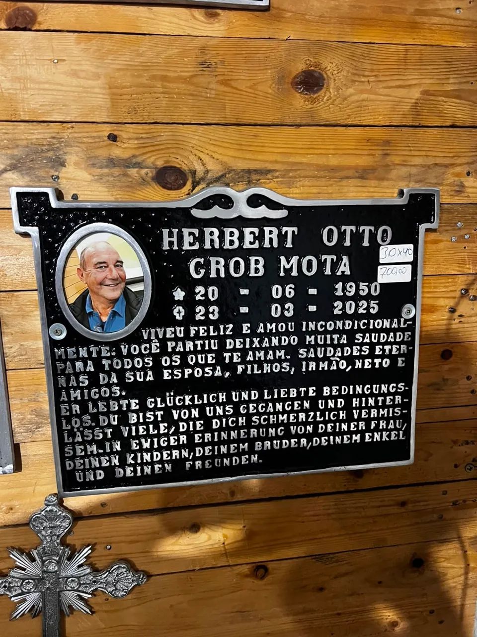 Placa de póstumas de alumínio 
