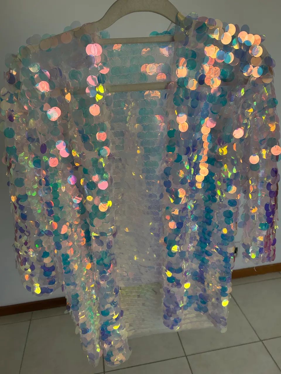 Kimono de paetê colorido - Foto 5