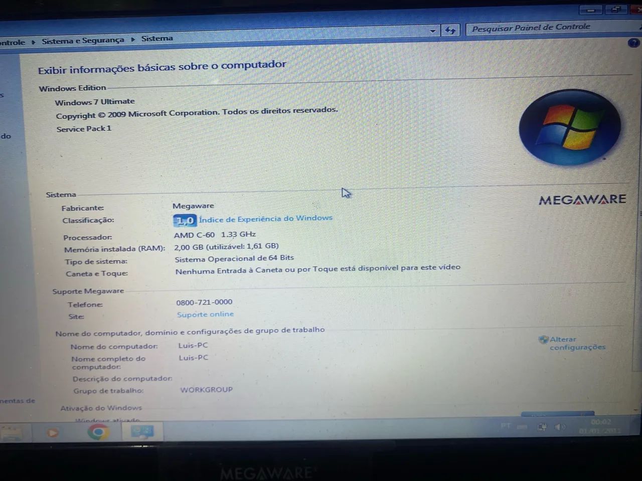 Notebook Megaware 