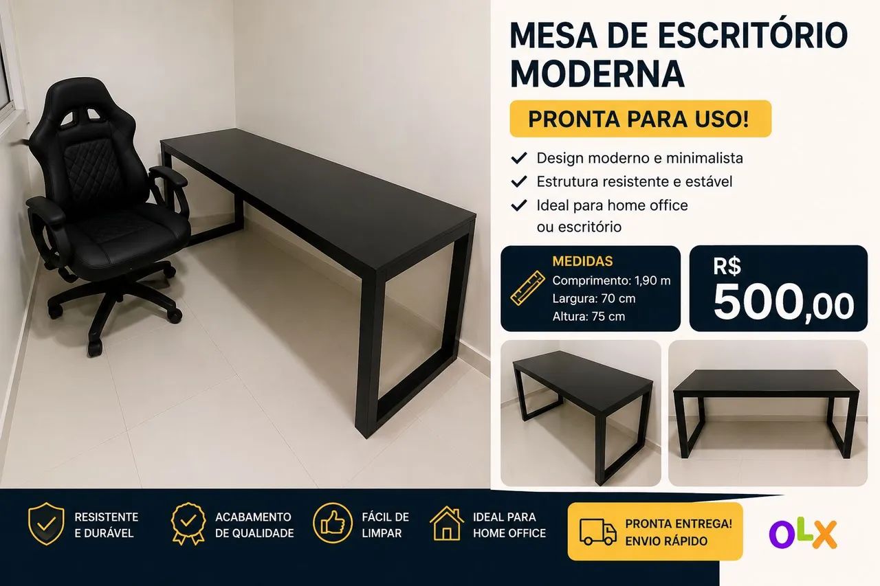 Mesa de escritório ou home office 