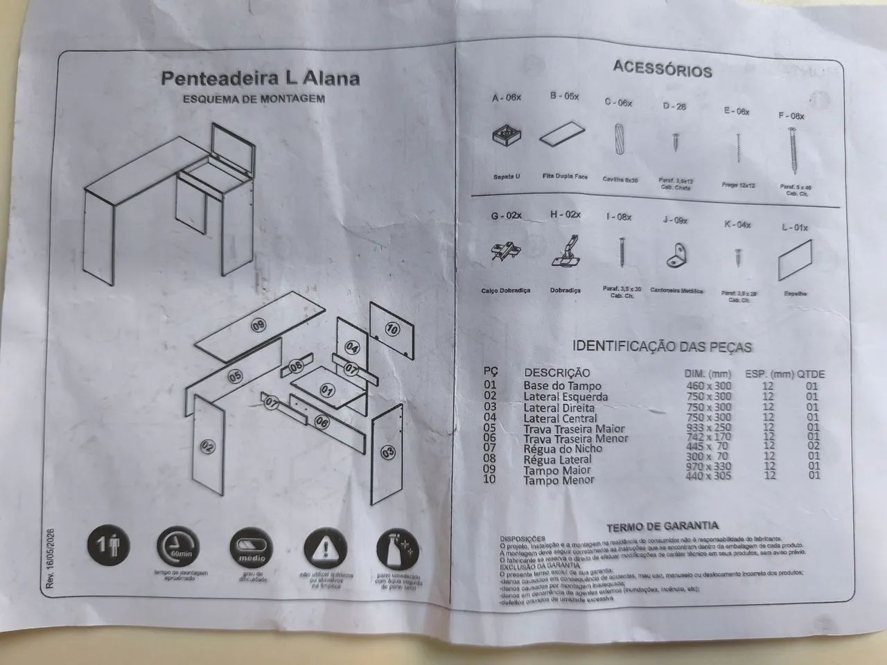Penteadeira L Branco Alana  - Foto 3