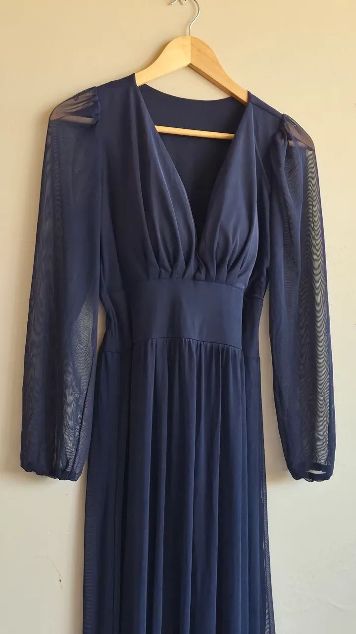 ? Vestido Longo Azul-Marinho | Elegante e Sofisticado - Foto 4
