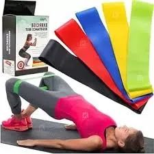 Kit 5 Faixas Elásticas Para Exercícios Mini band - Foto 3
