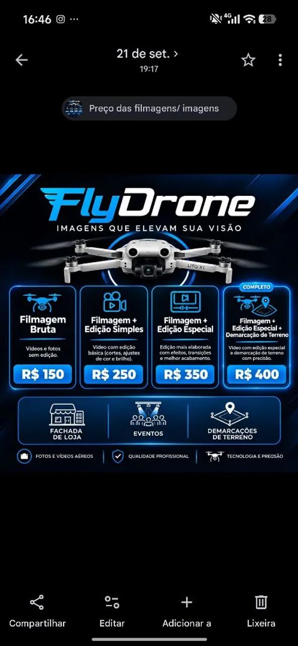 Filmagens aéreas com drone FlyDrone  - Foto 3