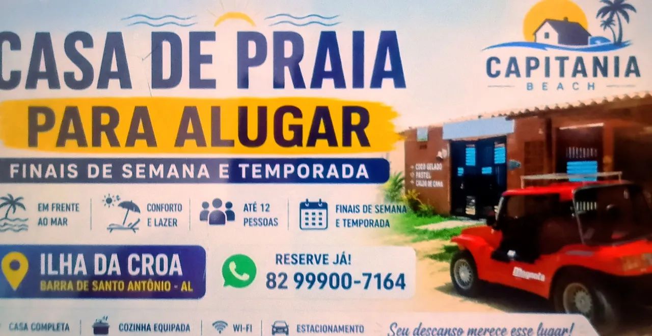 Casa de frente para praia / diária 