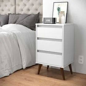Mesa de Cabeceira Retrô Wood 3 Gavetas - (Promoção)!!