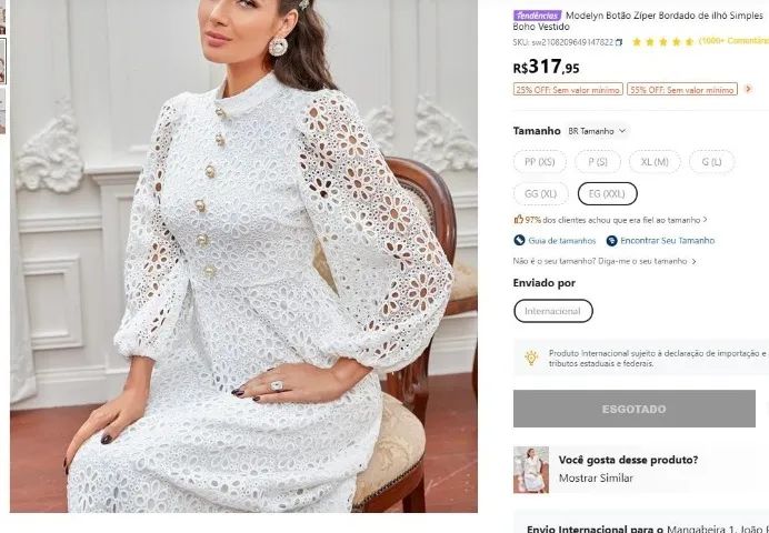 VESTIDO BRANCO PLUS SIZE - Foto 3