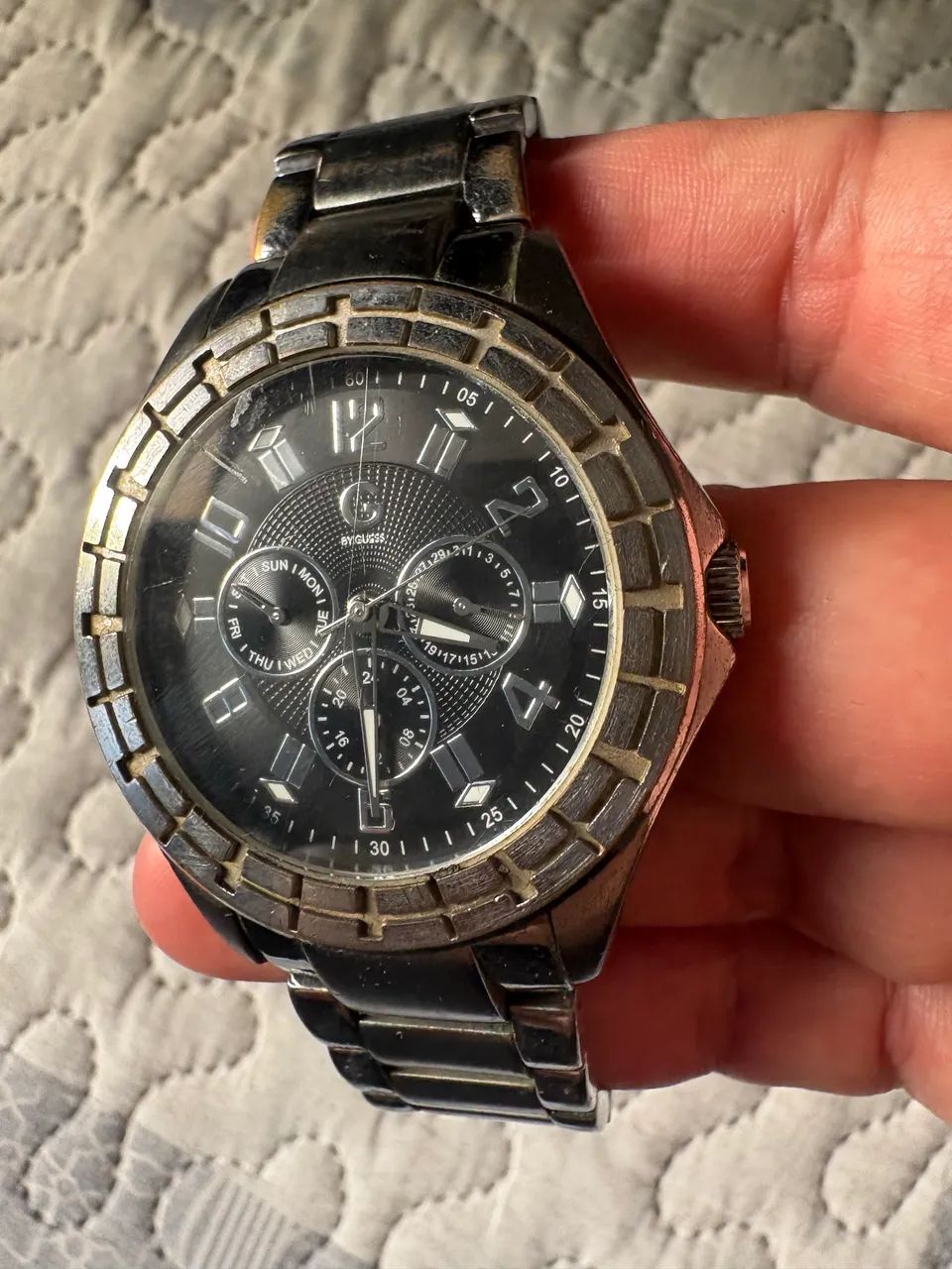 Relogio GUESS original cromado com preto - Foto 5
