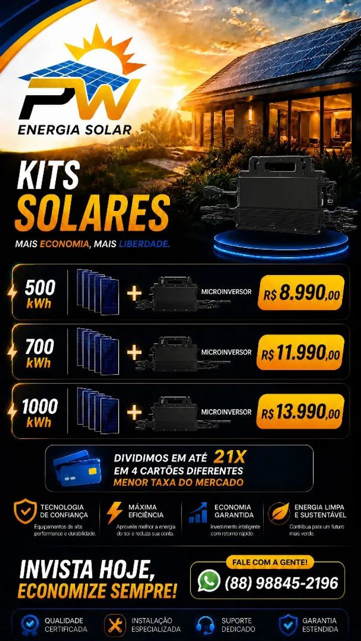 Kit solar com micro inversor