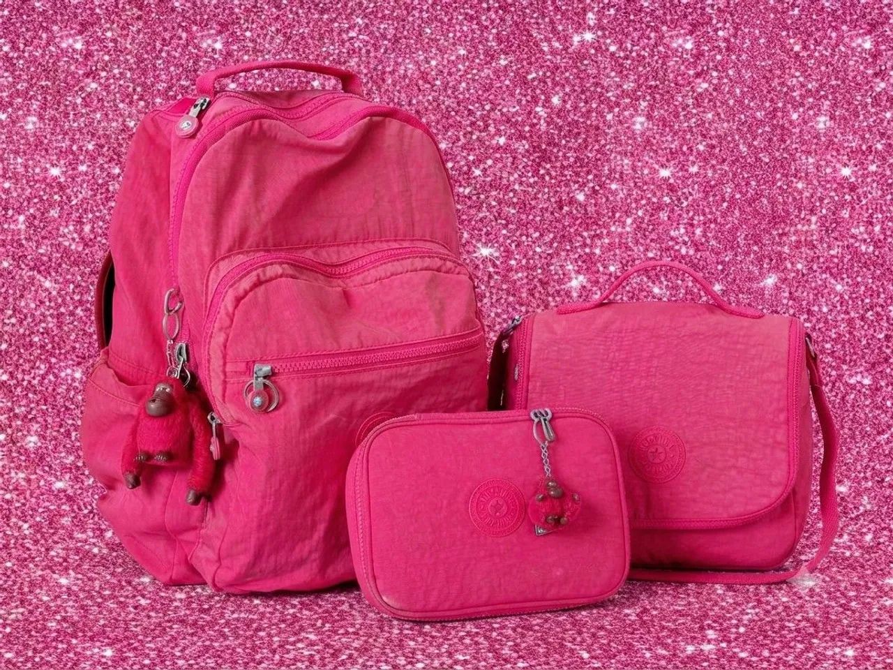 Kit Kipling original, lancheira estojo e mochila 