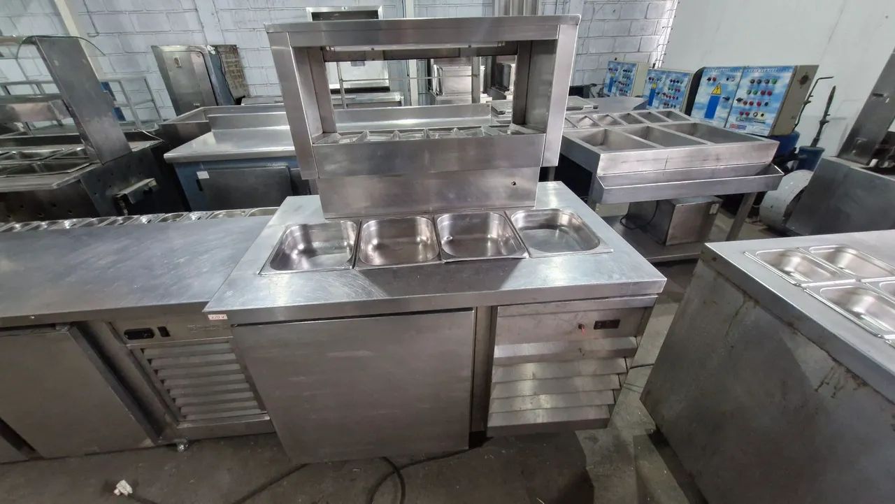 Mesa de trabalho refrigerada com cubas  - Foto 3