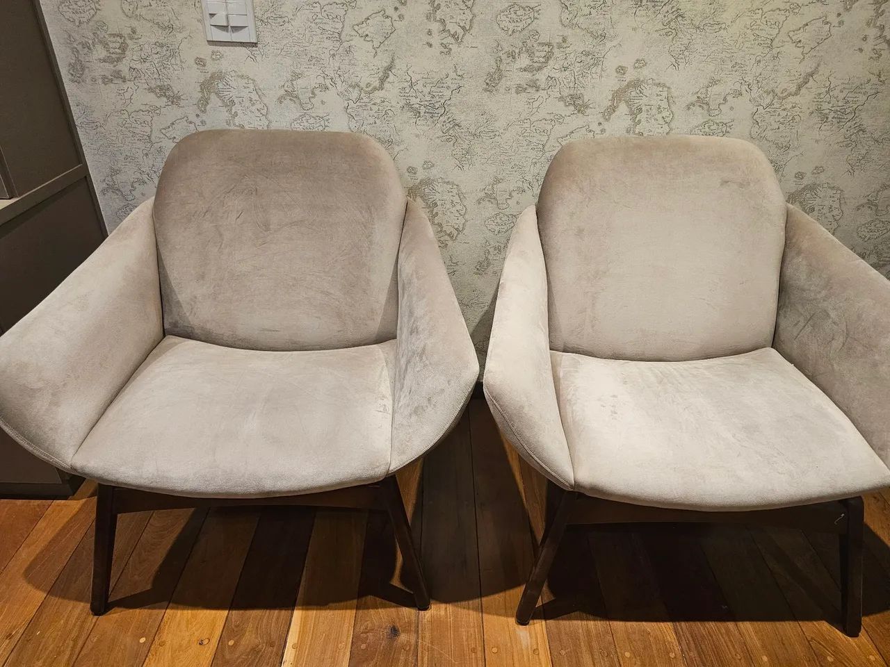 Conjunto de 2 poltronas de tecido 