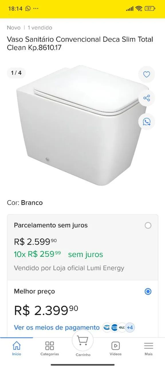 Vaso Sanitário Convencional Deca Slin
