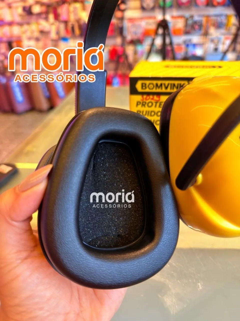 Abafador de Ruídos Concha Preto com Amarelo Protetor Auricular  - Foto 3