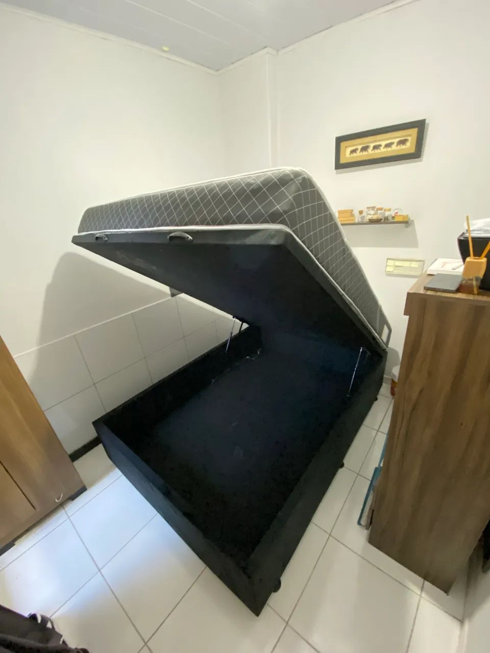 Base baú casal + Colchão De Espuma D33 