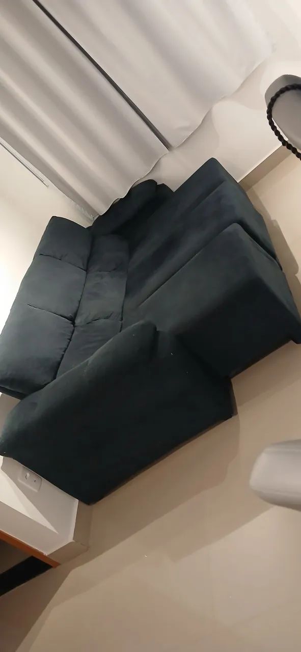 Sofá Moveis Esplanada - Verde Esmeralda<br>Compra 23/05<br>Valor 650,00 - Foto 3