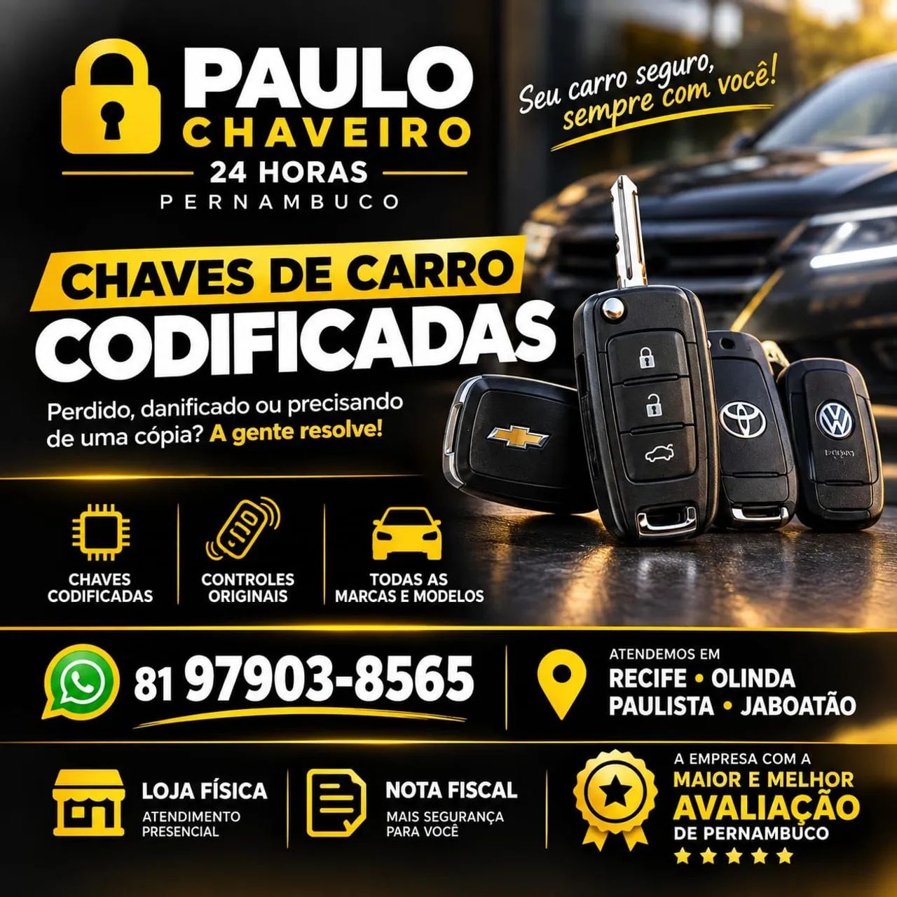 Chaveiro 24h Recife/Olinda 