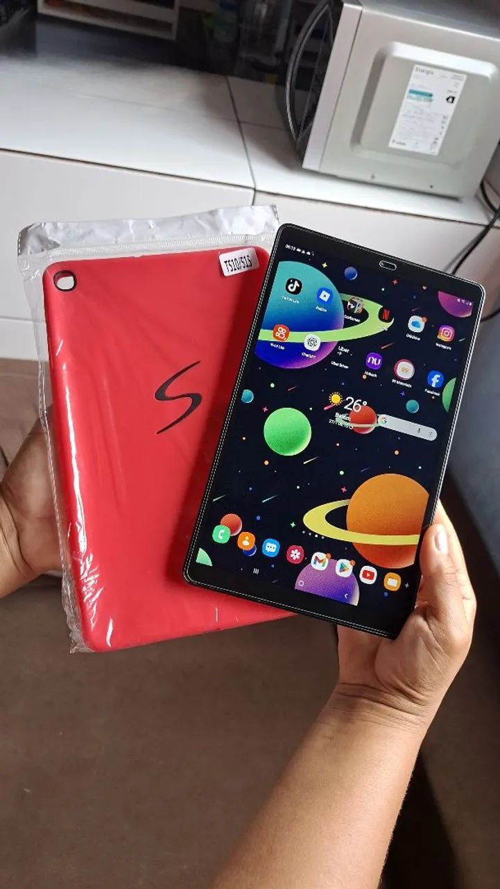 Tablet Tab A Samsung 10 Polegadas Chip 4G faz Ligacao 32Gbs Com acessorios (Aceito cartao)