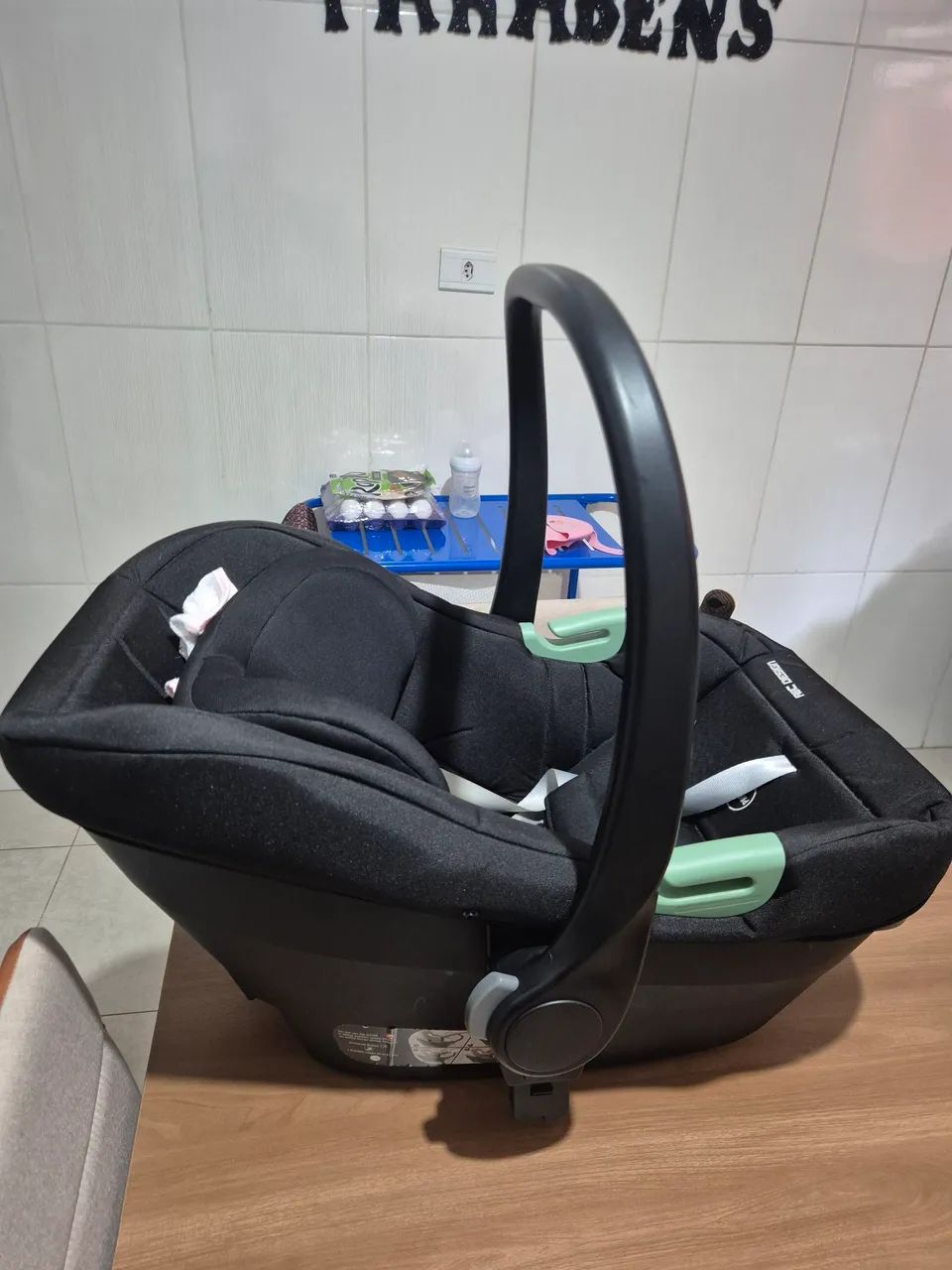 Carrinho de bebê com Moisés e bebê conforto da marca ABC DESIGN - Preto  - Foto 5