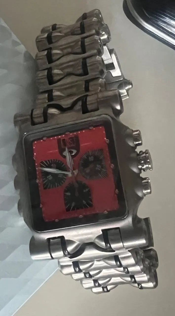 Relógio oakley time tank titanium red 
