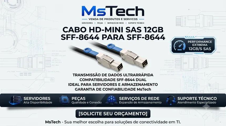 Cabo Hd-mini Sas 12gb Sff-8644 Para Sff-8644