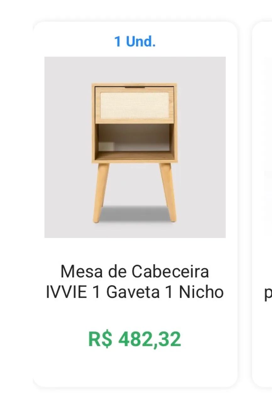 Mesa cabeceira 1 gaveta e  1 nicho - Foto 2