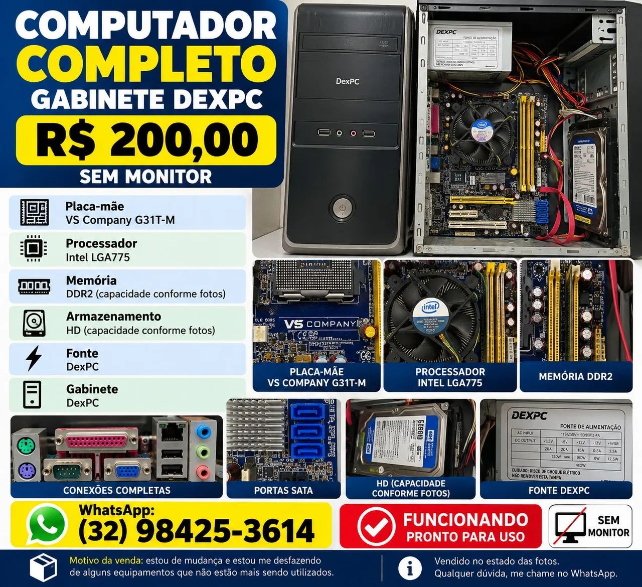 Gabinete PC  completo - R$ 200