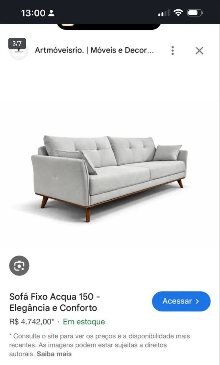 SOFÁ 3 LUGARES ACQUA 150 - SEMINOVO489093681361070084
