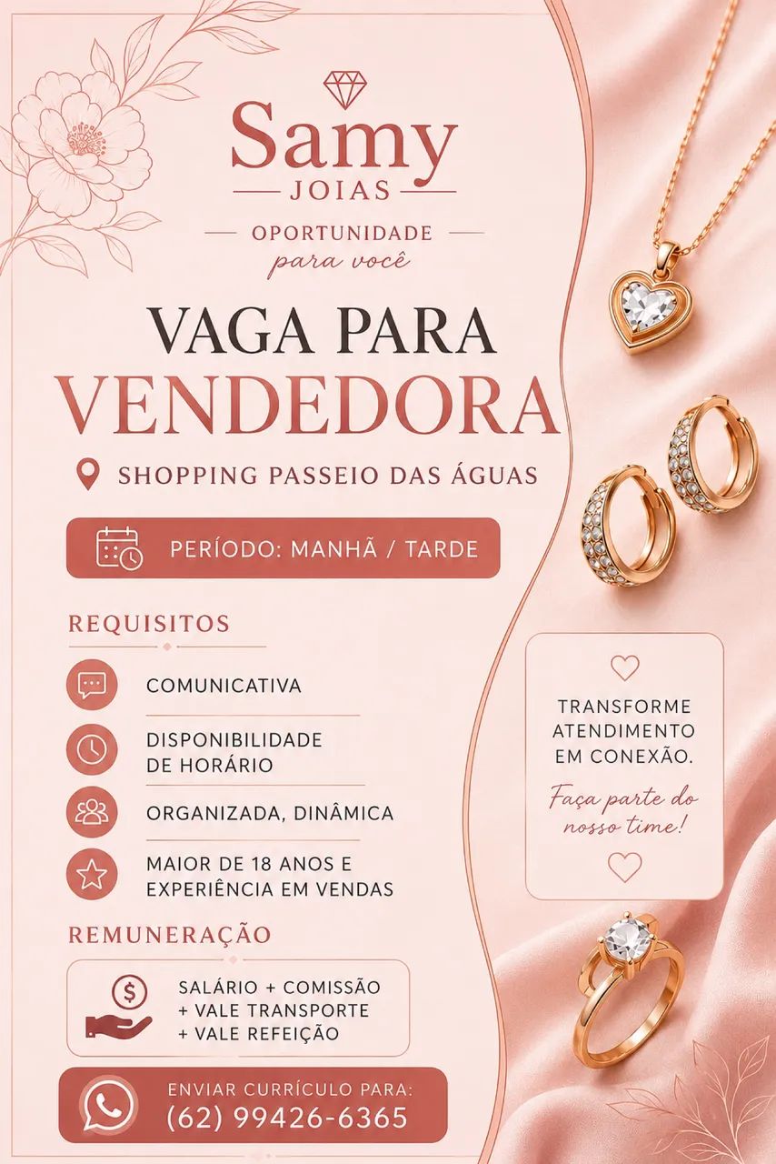 Vaga para vendedora 
