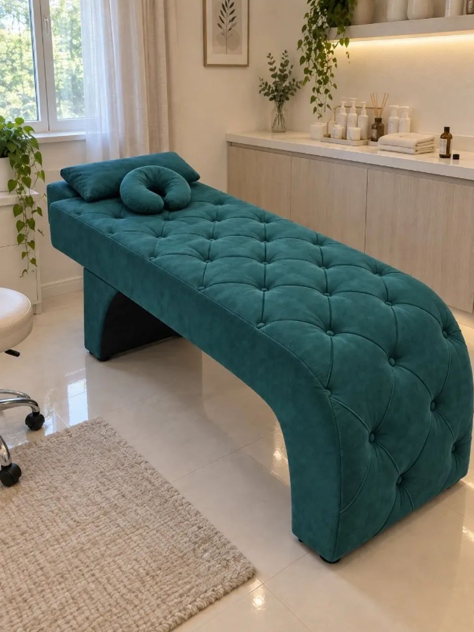 Maca Estética Reta Capitonê Suede + 2 Almofadas de Brinde - Foto 3