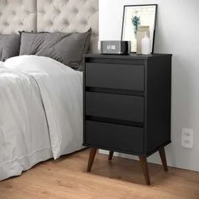 Mesa de Cabeceira Retrô Wood 3 Gavetas - (Promoção)!! - Foto 2