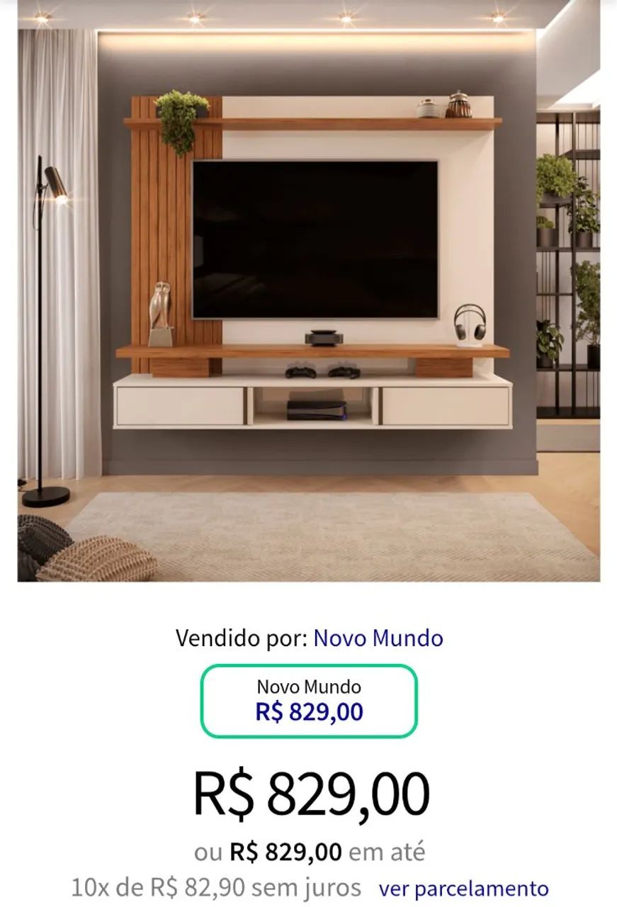 Painel Home Leoni MDF/MDP para TV até 65 polegadas