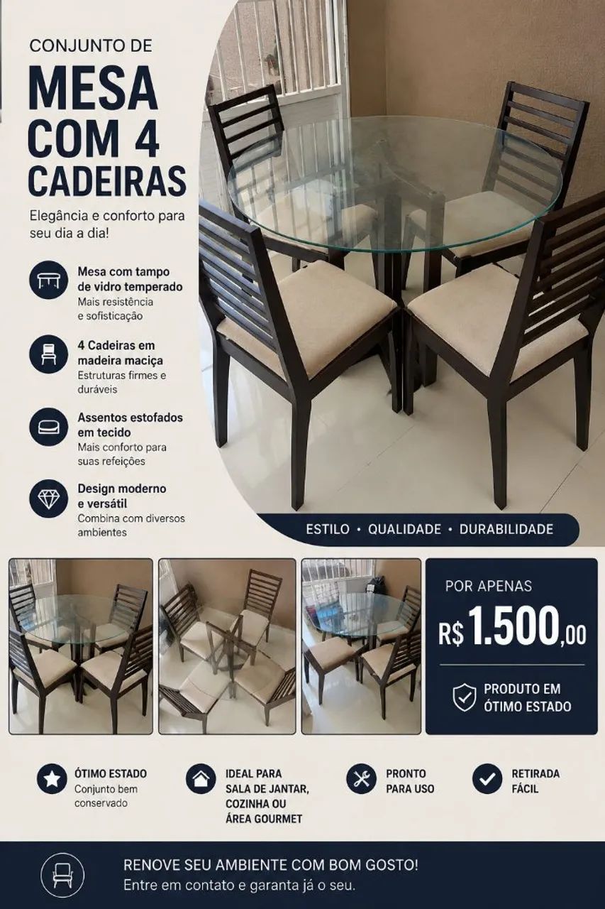 Vendo mesa redonda/sala.