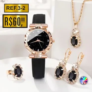 Conjunto de relógio e joias - Foto 2