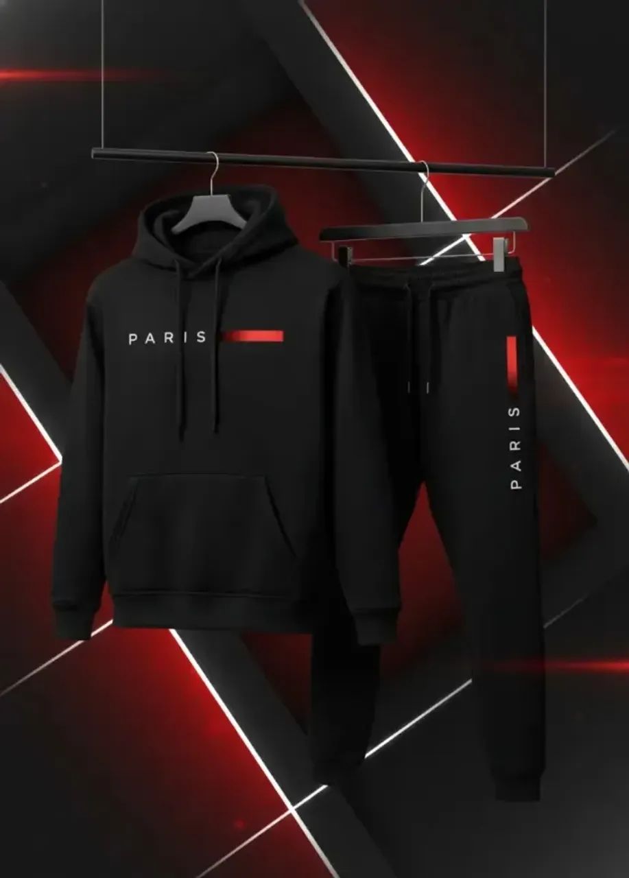 Conjunto Moletom Com Capuz E Calça Jogger Paris - Foto 3