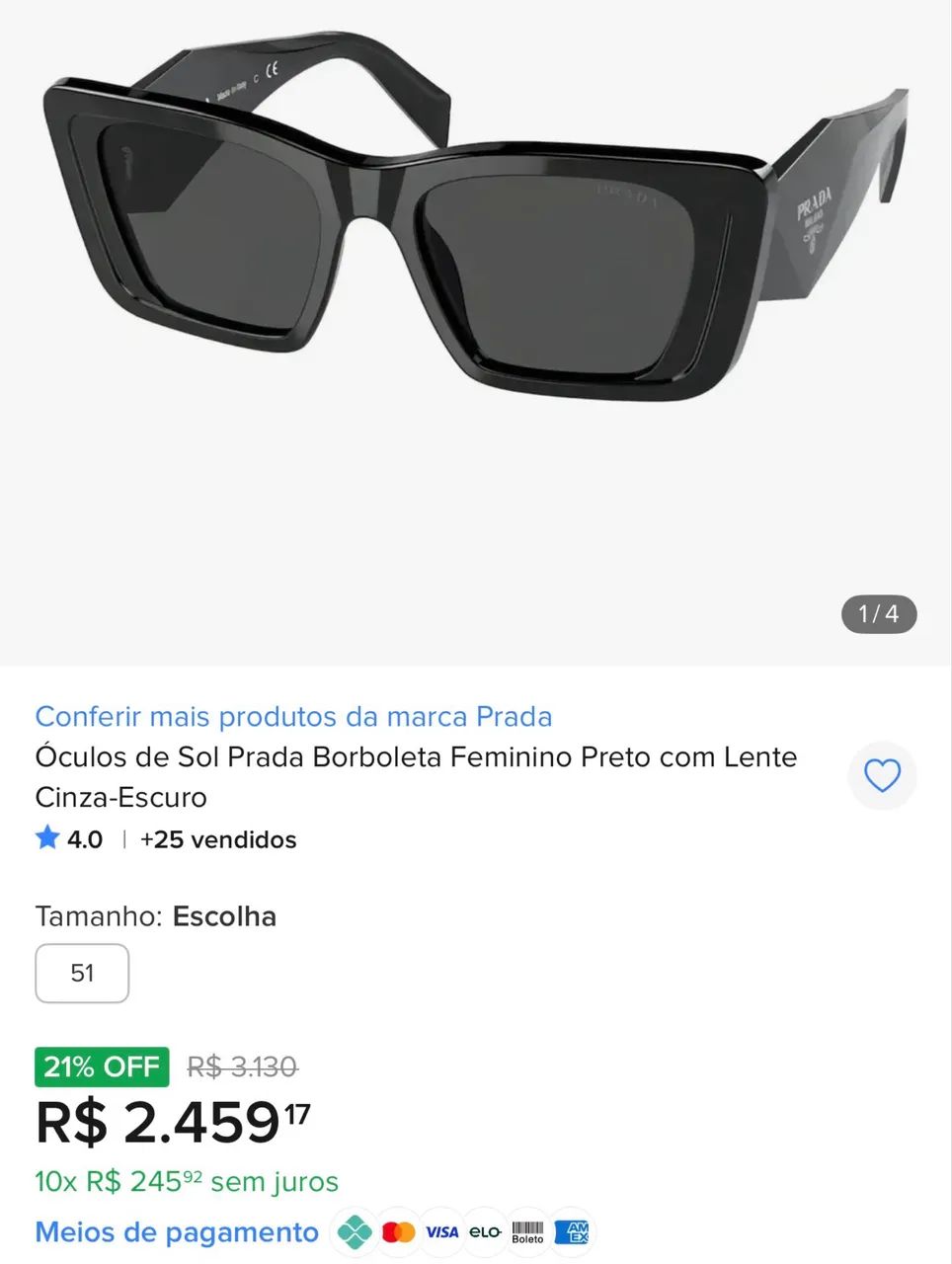 Óculos Prada  - Foto 3