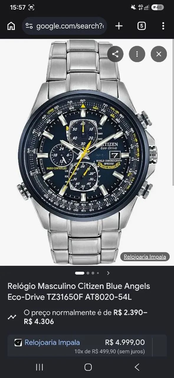 relogio blue angels