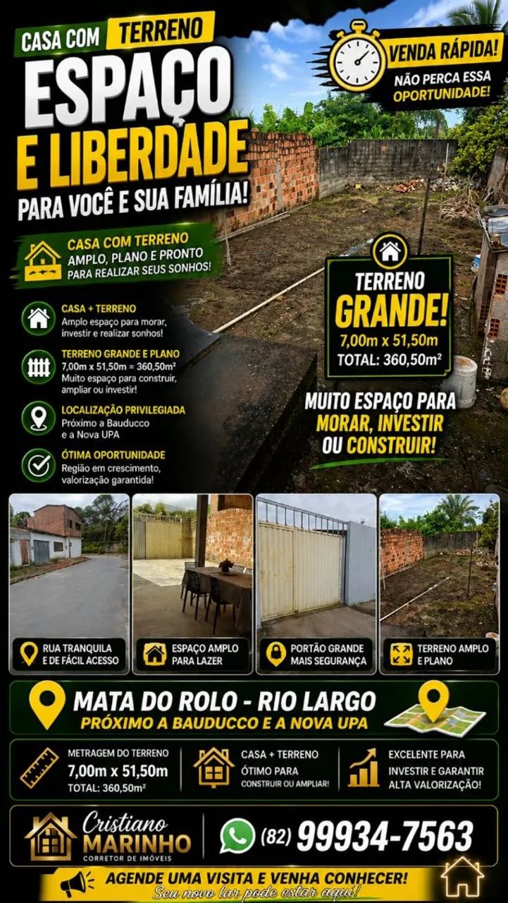 VENDO CASA NA MATA DO ROLO 