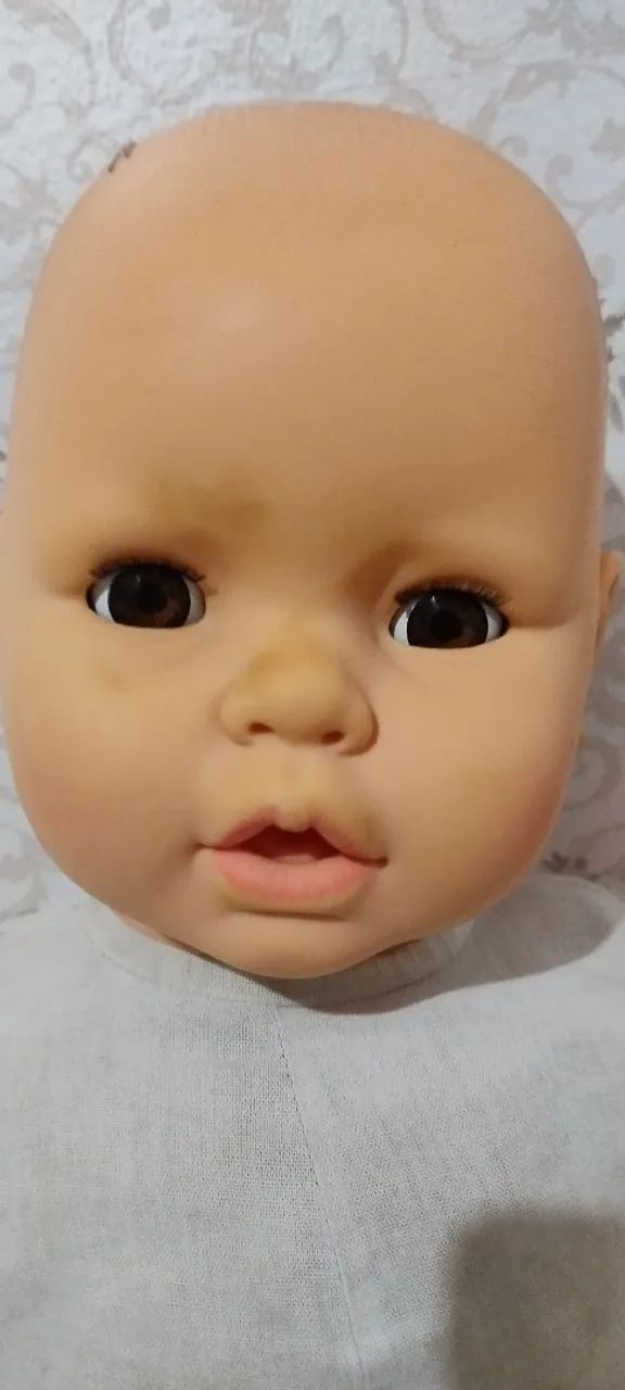 Boneca meu bebê bebezão olhos castanhos frete grátis antigo para restauro 