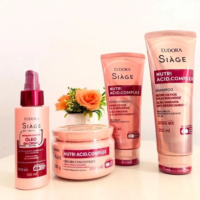 Kit Combo Eudora Nutri Acid Complex Shampoo + Condicionador + Máscara + Finalizador - Foto 3