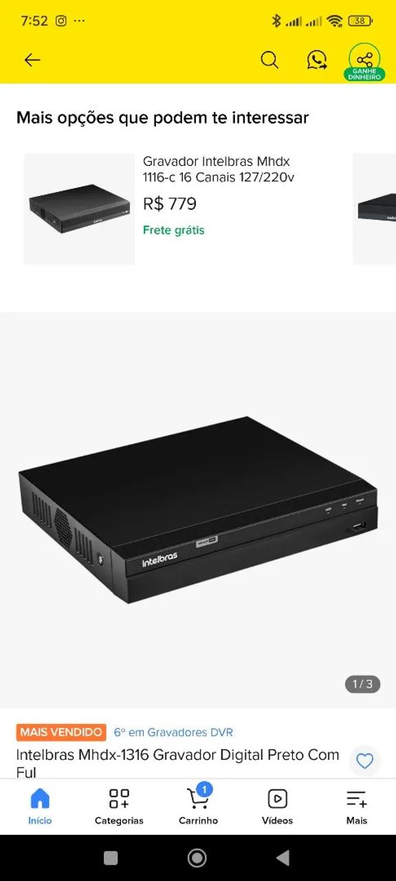 DVR 16 canais  Intelbras, multi Hd original novinho  - Foto 2
