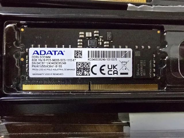 8GB Mem ória RAM ADATA DDR5 5600MHz SO-DIMM para Notebook - Foto 2
