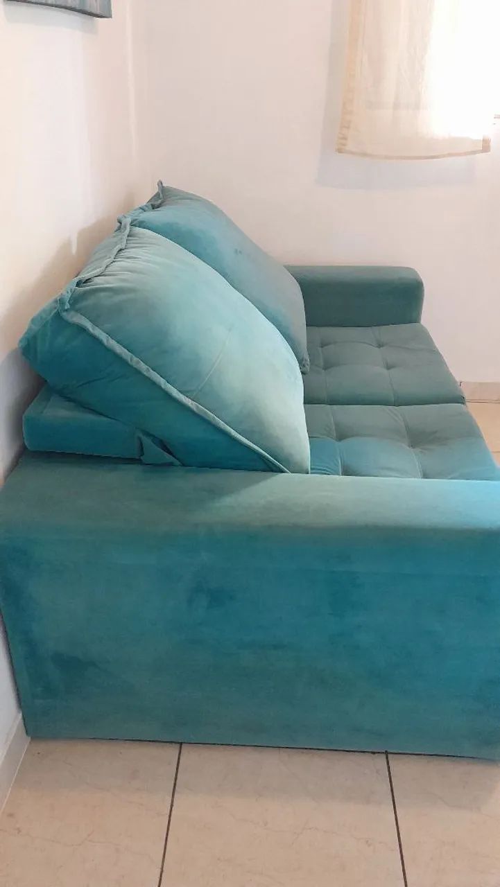 Sofá Retrátil- Turquesa  - Foto 4