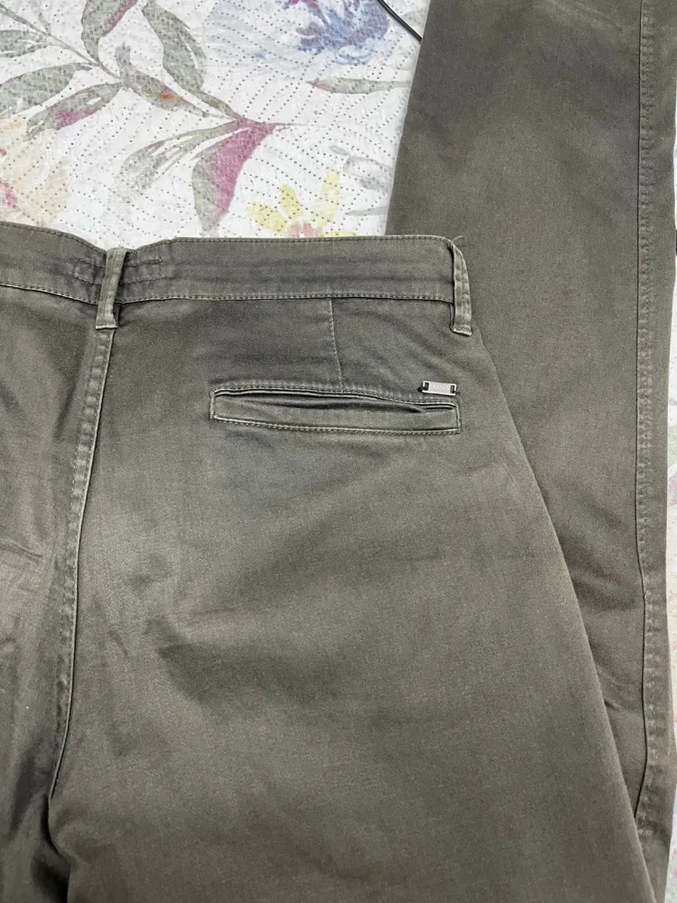 Calça chino slim Aramis Original verde militar - Foto 2